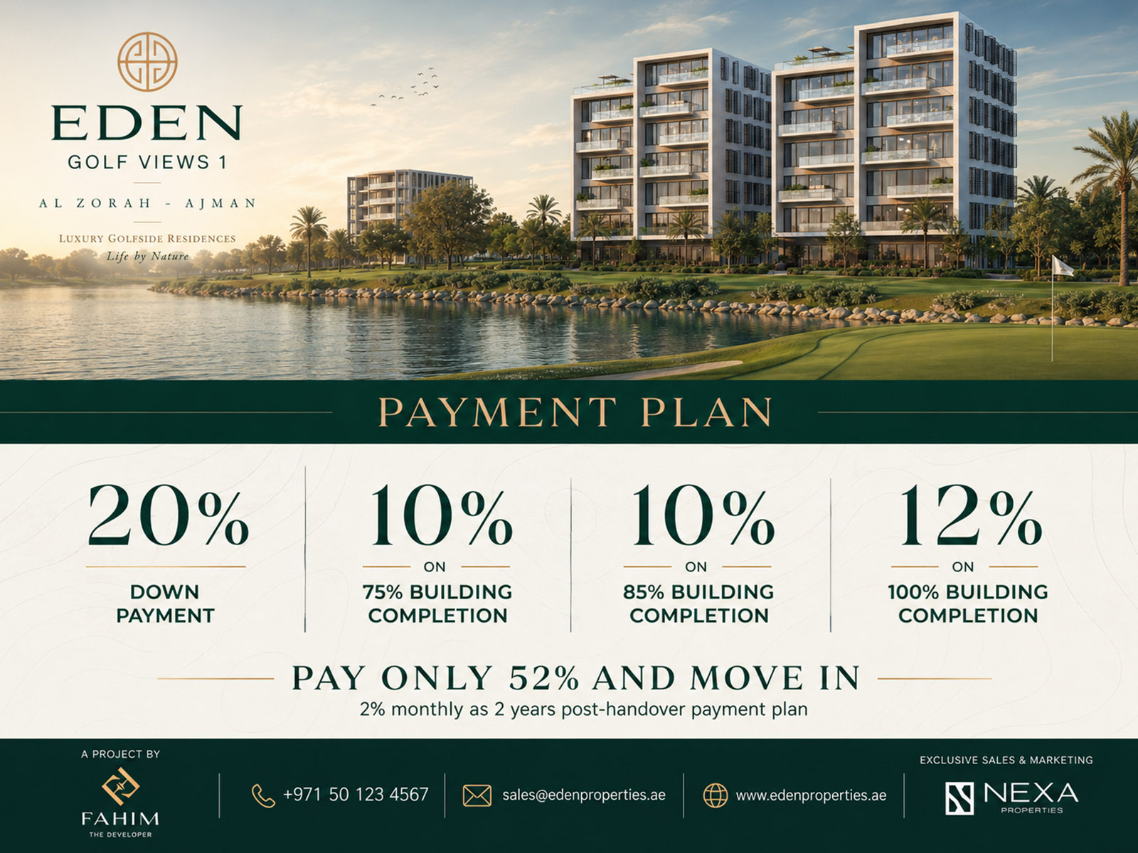 Eden Golf Views 1 payment plan